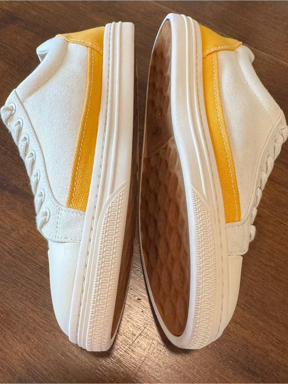Tory Burch Classic Court Canvas Sneaker Ivory Canvas/Curry Yellow Size 8